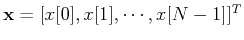 ${\bf x}=[ x[0], x[1], \cdots, x[N-1] ]^T$