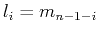 $l_i=m_{n-1-i}$