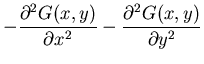 $\displaystyle -\frac{\partial^2 G(x,y)}{\partial x^2}-
\frac{\partial^2 G(x,y)}{\partial y^2}$