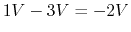 $1V-3V=-2V$