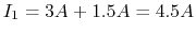 $I_1=3A+1.5A=4.5A$
