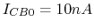 $I_{CB0}=10 nA$