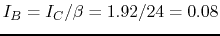 $I_B=I_C/\beta=1.92/24=0.08$
