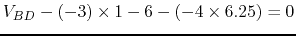 $V_{BD}-(-3)\times 1-6-(-4\times 6.25)=0$