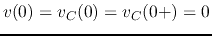 $v(0)=v_C(0)=v_C(0+)=0$