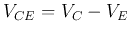 $V_{CE}=V_C-V_E$