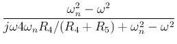 $\displaystyle \frac{\omega_n^2-\omega^2}{j\omega 4\omega_n R_4/(R_4+R_5)+\omega_n^2-\omega^2}$
