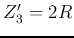 $Z'_3=2R$