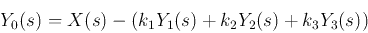 \begin{displaymath}Y_0(s)=X(s)-(k_1Y_1(s)+k_2Y_2(s)+k_3Y_3(s)) \end{displaymath}