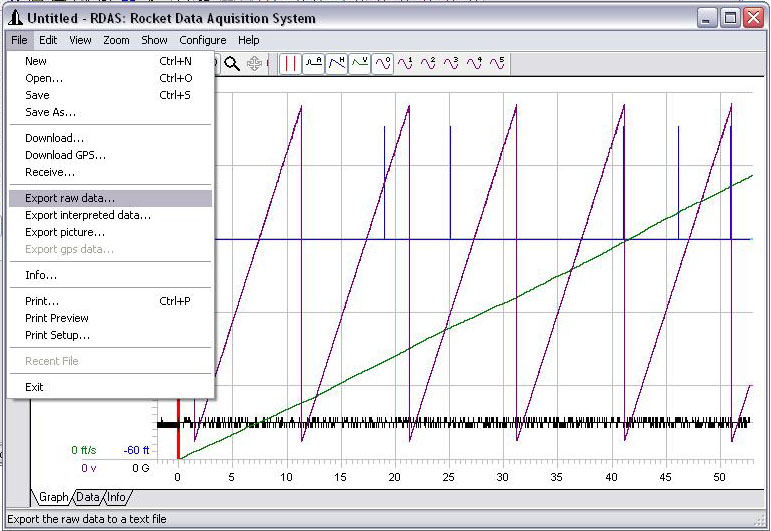 Export RDAS raw data